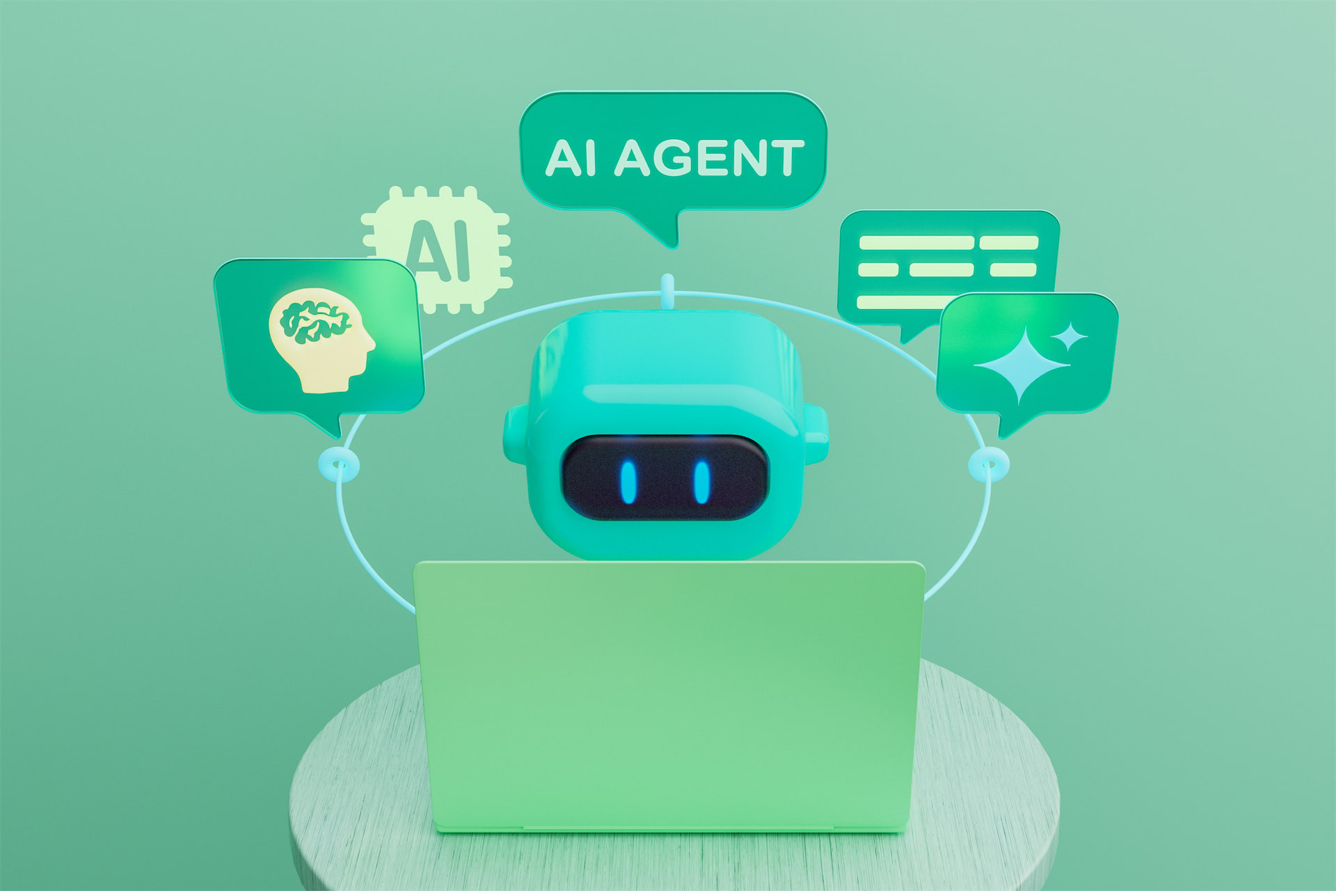 AI training and automation concept in modern office